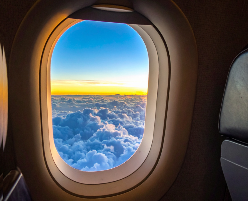 About Experience Conditions Intelligence Services showing internal airplane window 